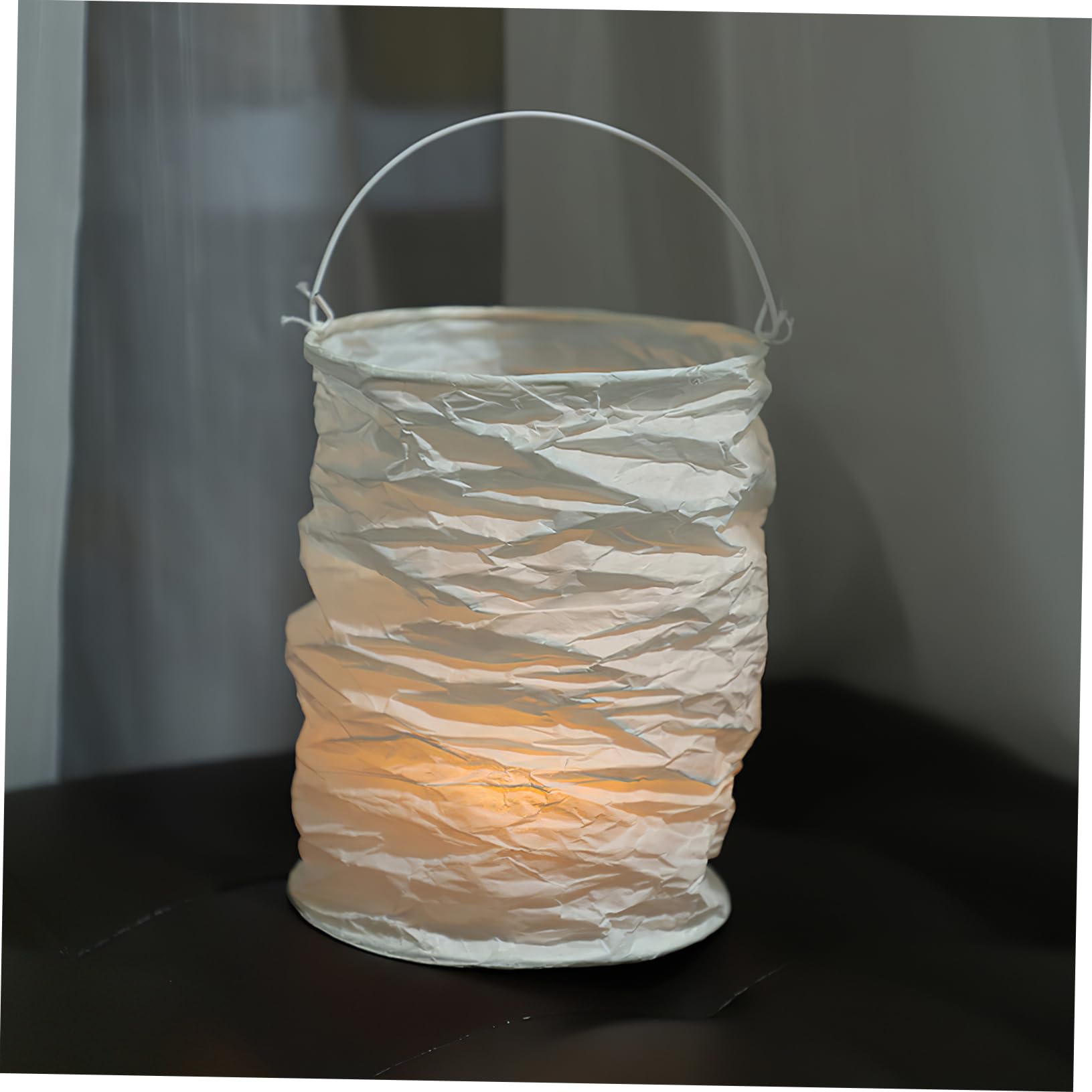 SHINEOFI 5 Sätze Weiße Papierlaternen Stabile Deko Laternen Mit Eisenrahmen Für Hochzeit Geburtstag Party Festliche Tisch Und Hängedekoration 6 Stück * 5