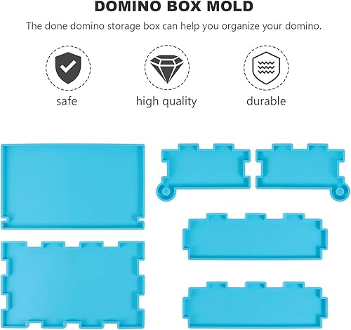 Miniatura 2 de EXCEART 1 Unidades DIY Domino Box Molde de Silicona y Domino Molds Set para Fundición de Resina Caja de Almacenamiento Domino Molde de Resina para
