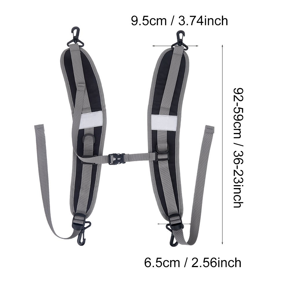 Correa de Bolsa, 1 Par de Nailon Duradero Mochila Correas de Hombro Cinturón de Hombro Ajustable Cinturón de Cintura Piezas de Reparación Accesorios de Mochila (Negro)