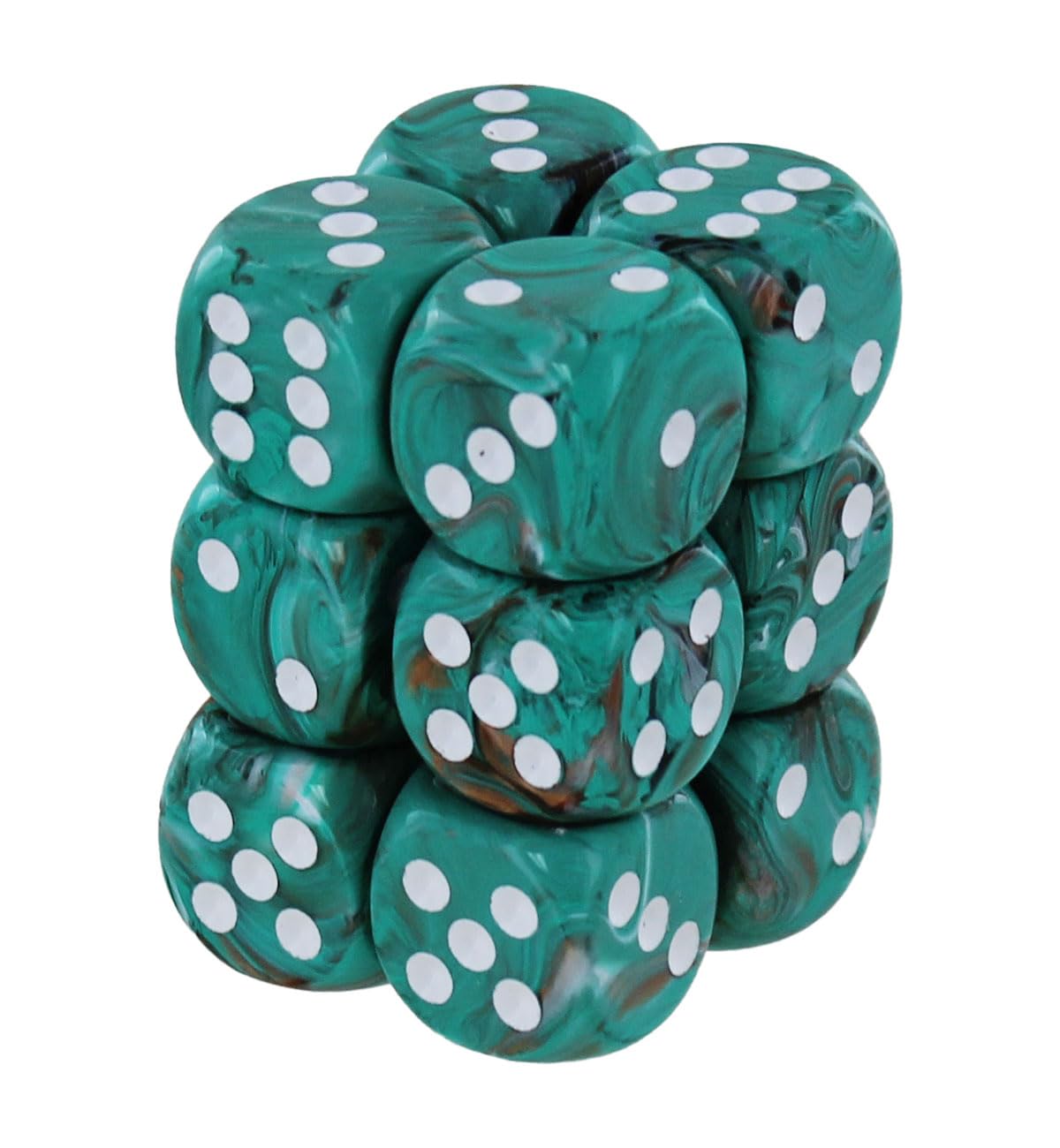 Amazon.com: Chessex Marble Oxi-Copper/White 16mm D6 Dice Block (12