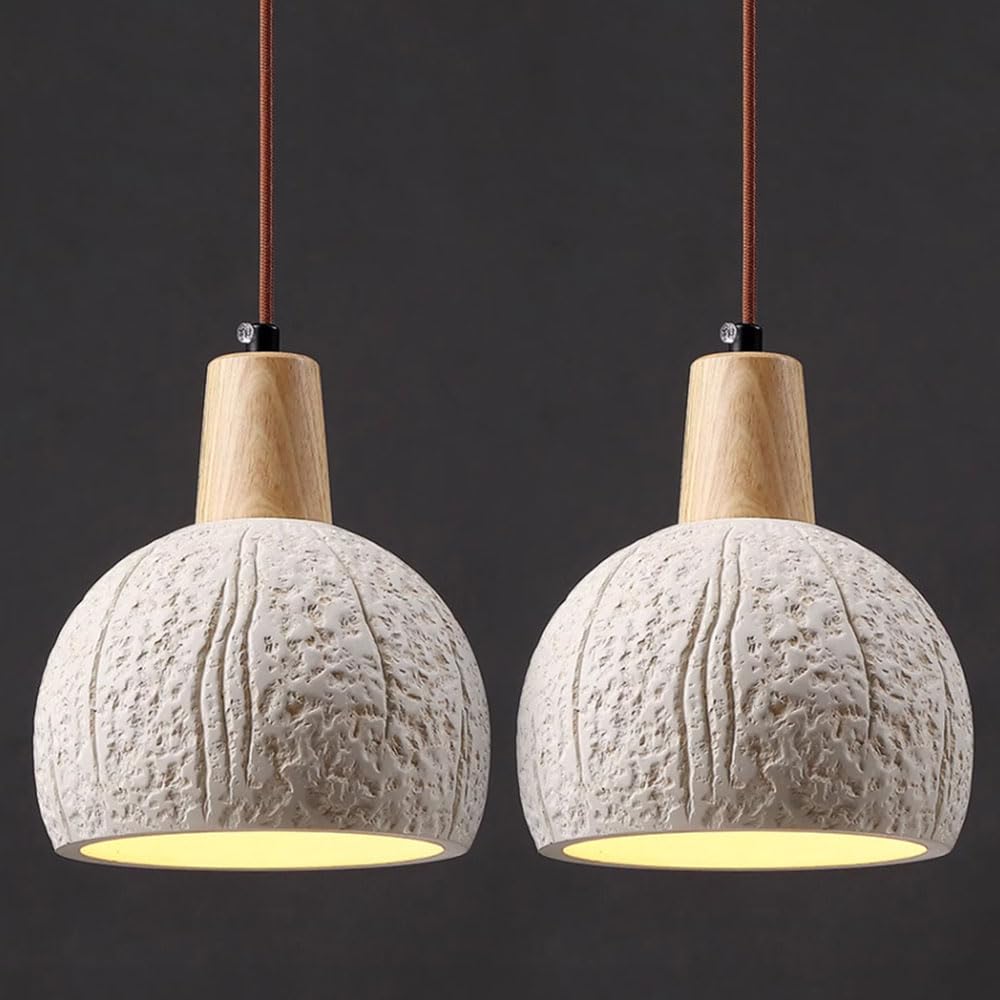 Lustre créatif en ciment style Wabi-Sabi et hauteur réglable pour intérieur moderne