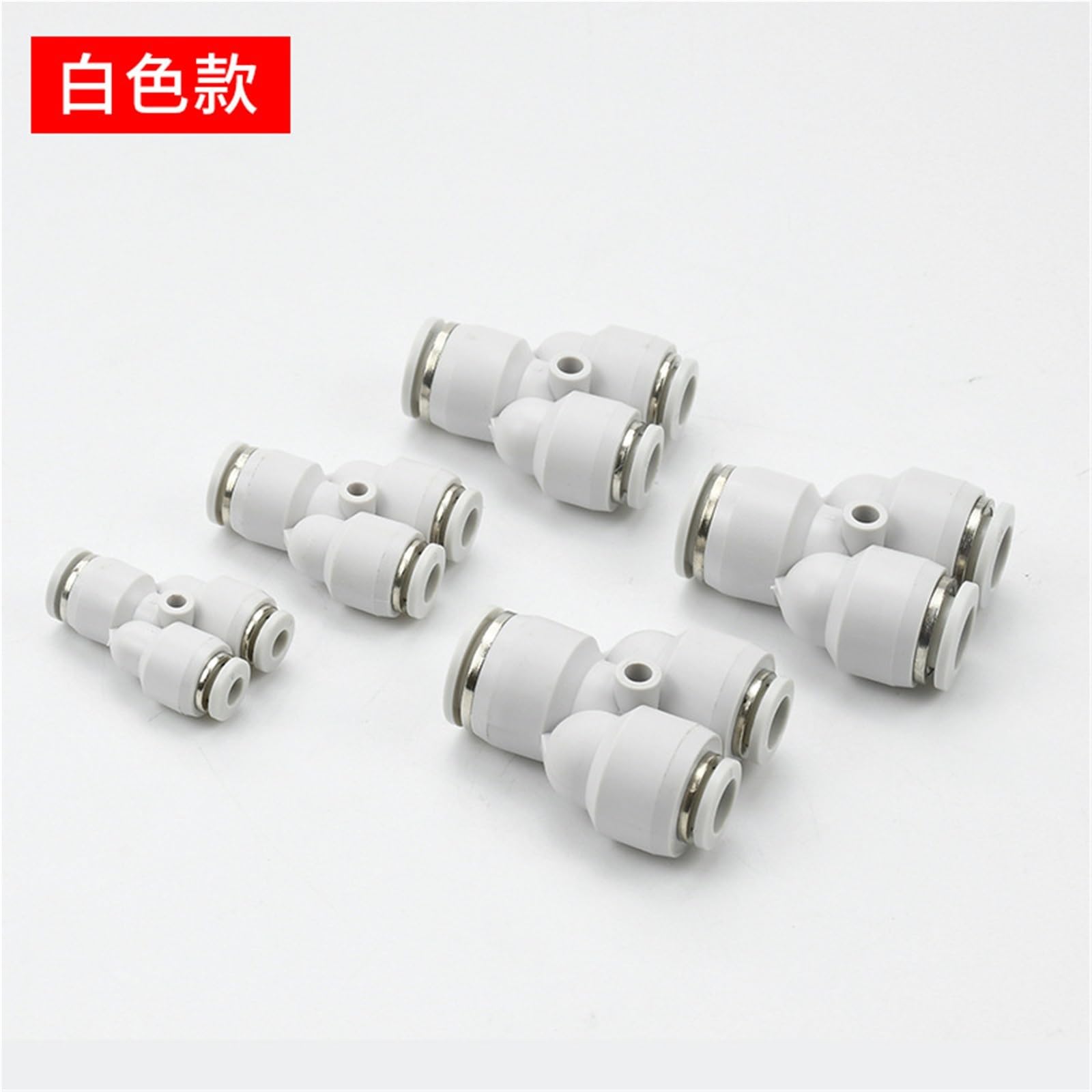 Connecteur pneumatique en forme de Y, réducteur en t, bouchons rapides en plastique blanc PW12-8, connexion de tuyau en PU, 1 pièces(Blackpw8-6)