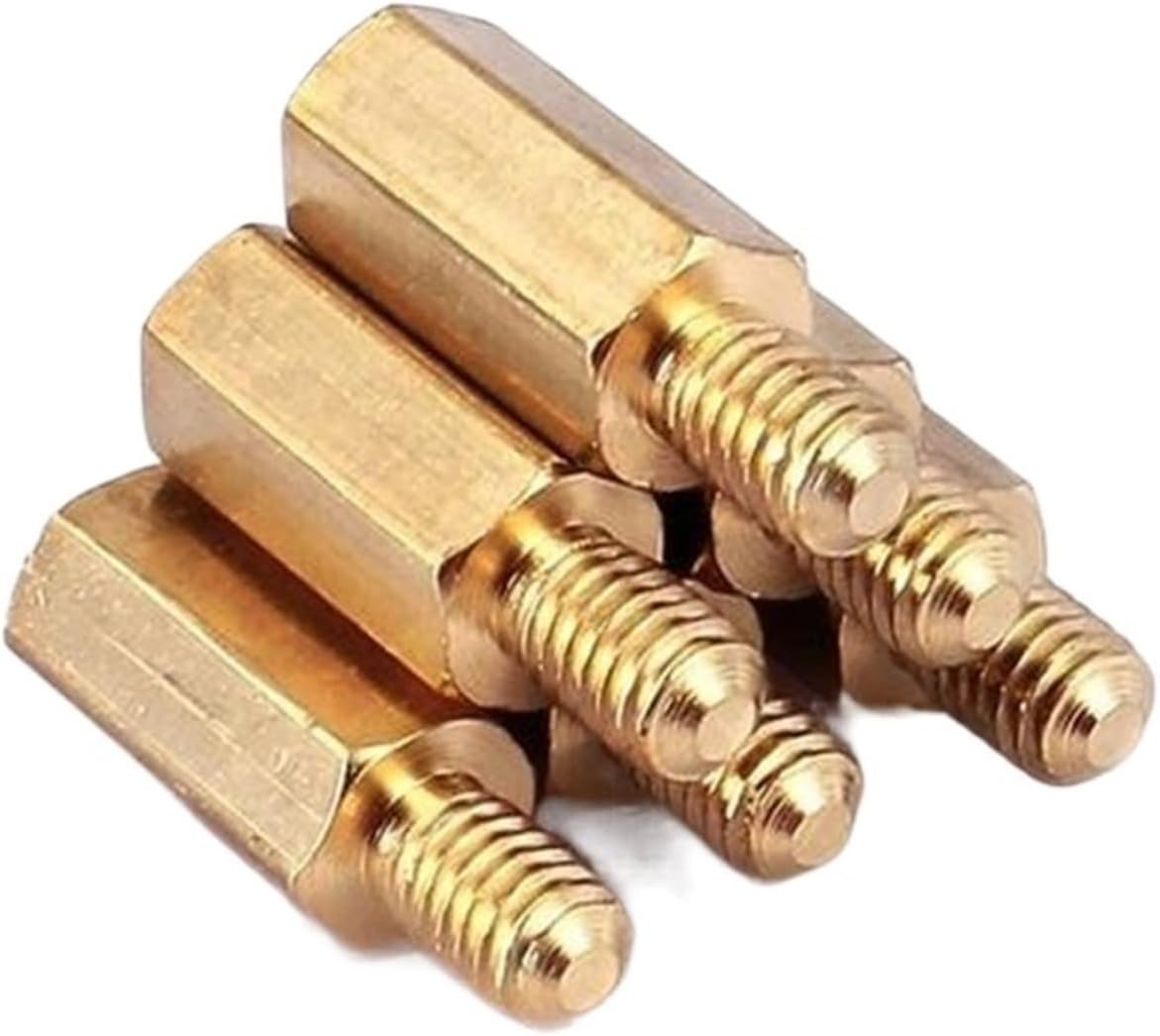 Knurled single head copper column,M4 Screws Combination Brass Bolts Male Female Hex Nut Spacing Threaded Pillars (Color : 6mm, Size : M4-18(30pcs)) (Color : 6mm, Size : M4-16(30pcs))