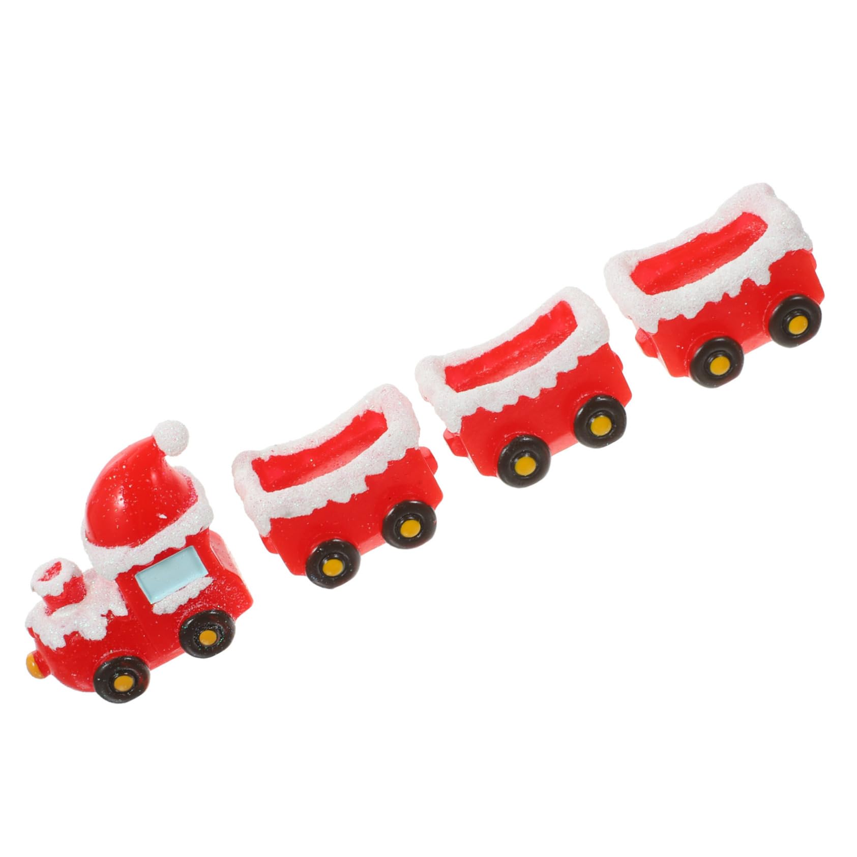 BESTOYARD 4juegos Accesorios De Miniaturas para Pueblo Navideño Decoración De Navidad Miniatura De Tren y Carrozas para Crear Escenarios Festivos Casa