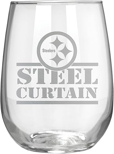 Miniatura 7 de Great American Products Copa de vino grabada NFL de 17 onzas sin tallo