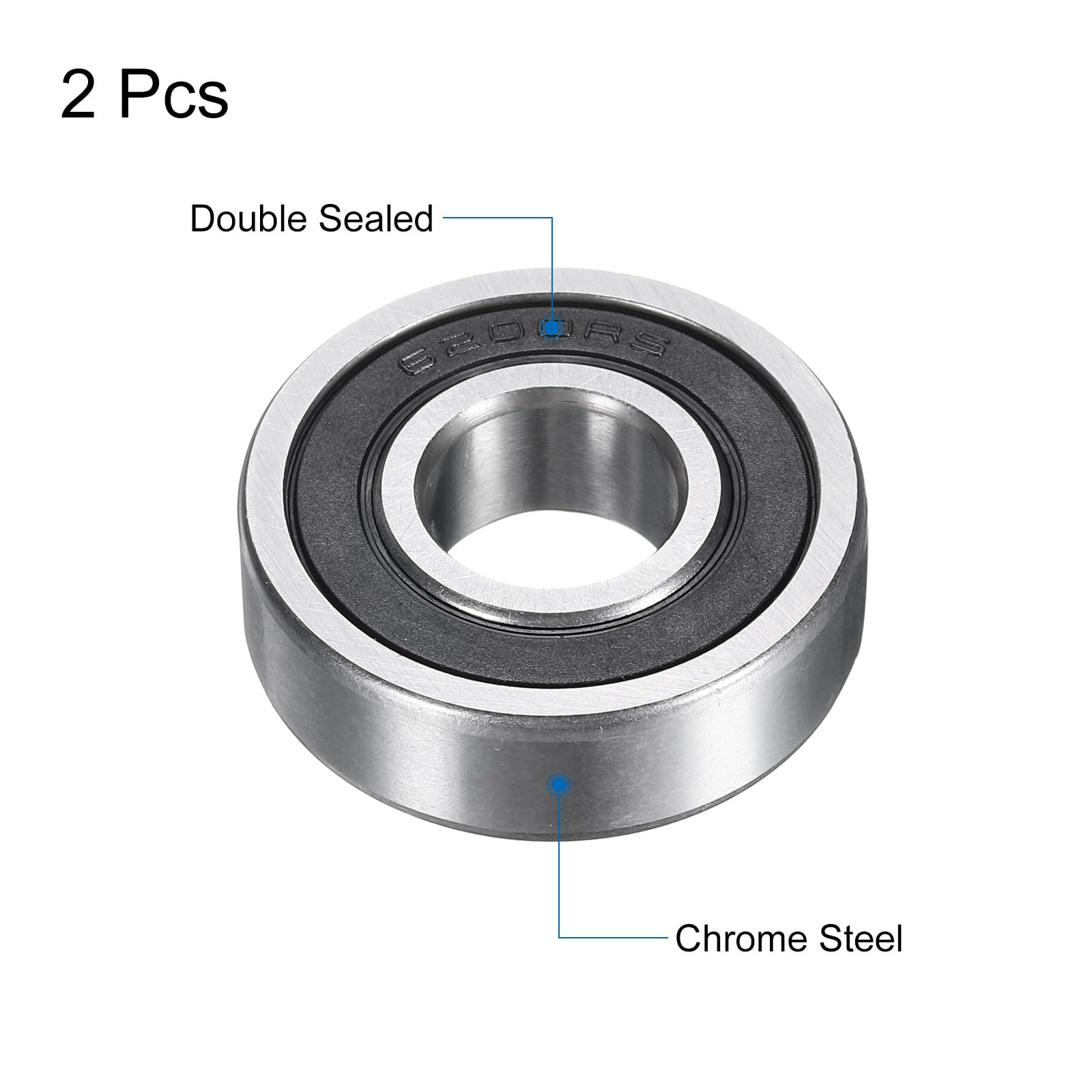 Cuscinetto 6202-12-2RS 12x35x11 Mm – Doppia Tenuta In Acciaio Al Cromo, Z2, Per Applicazioni Industriali E Motori