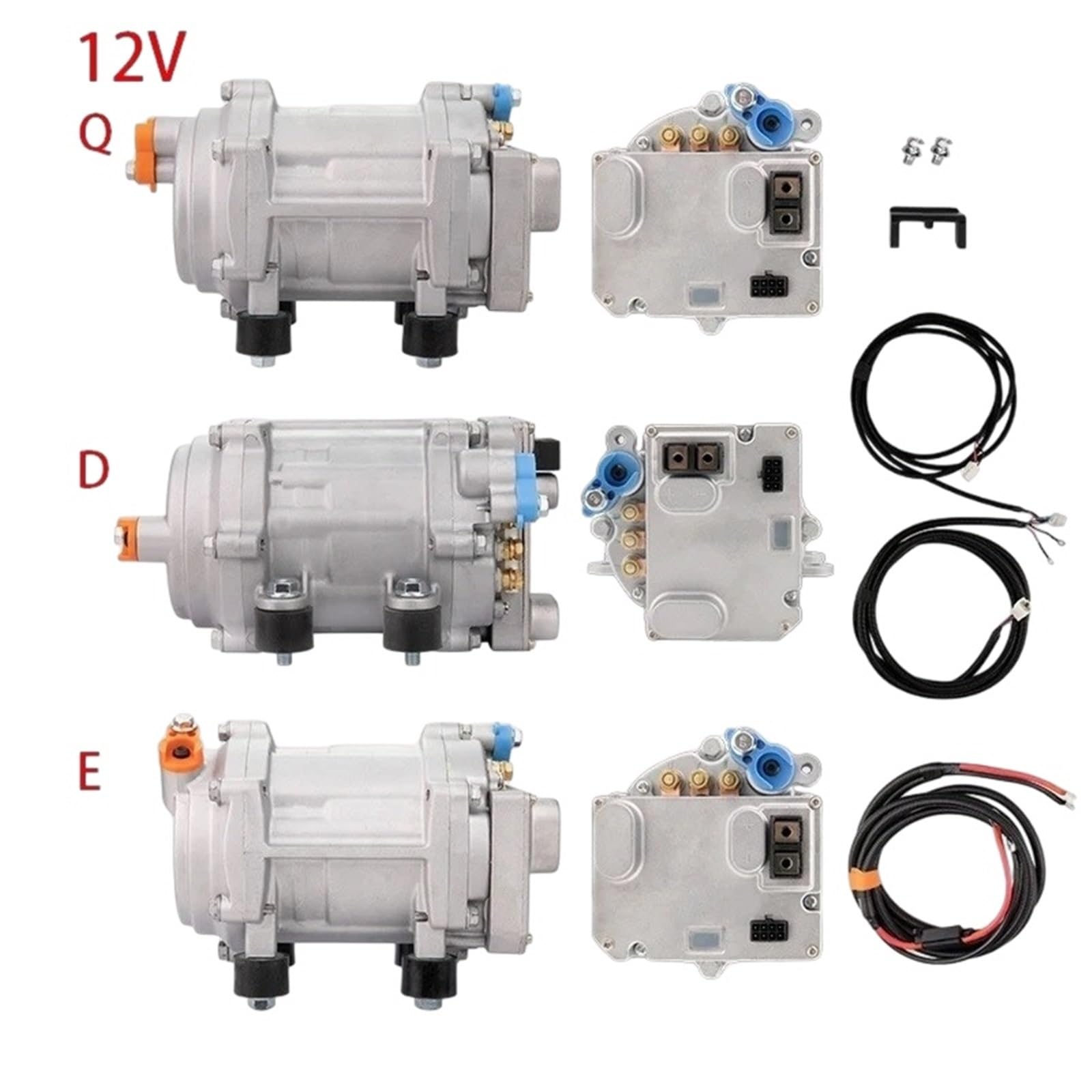 A/C 12V 24V 48V zestaw sprężarek elektrycznych kompatybilny z automatyczną klimatyzacją AC samochód ciężarowy autobus łódź ciągnik sklep klimatyzacja samochodowa(Q-48V)