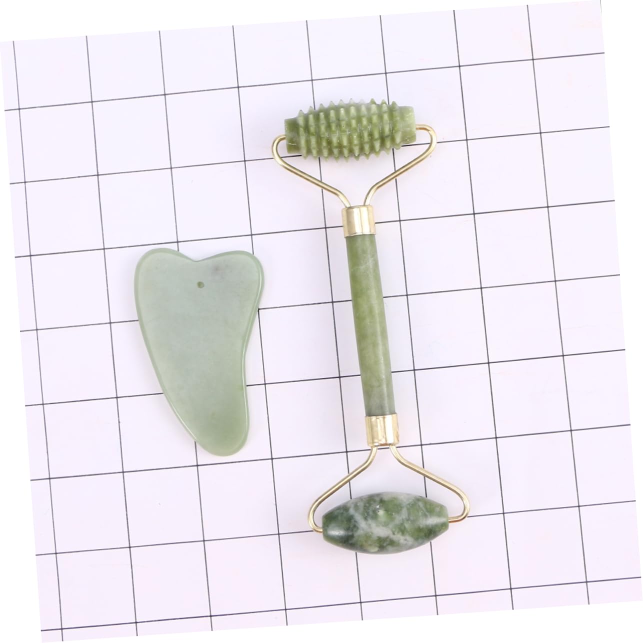 COLLBATH 2pcs Massaging Tool Massagers for Back Jade Massage Tool Face Roller Facial Massage Roller Facial Skin Roller Eye Treatment Roller Facial Stone Roller Thick Jade Plate Scroll Wheel