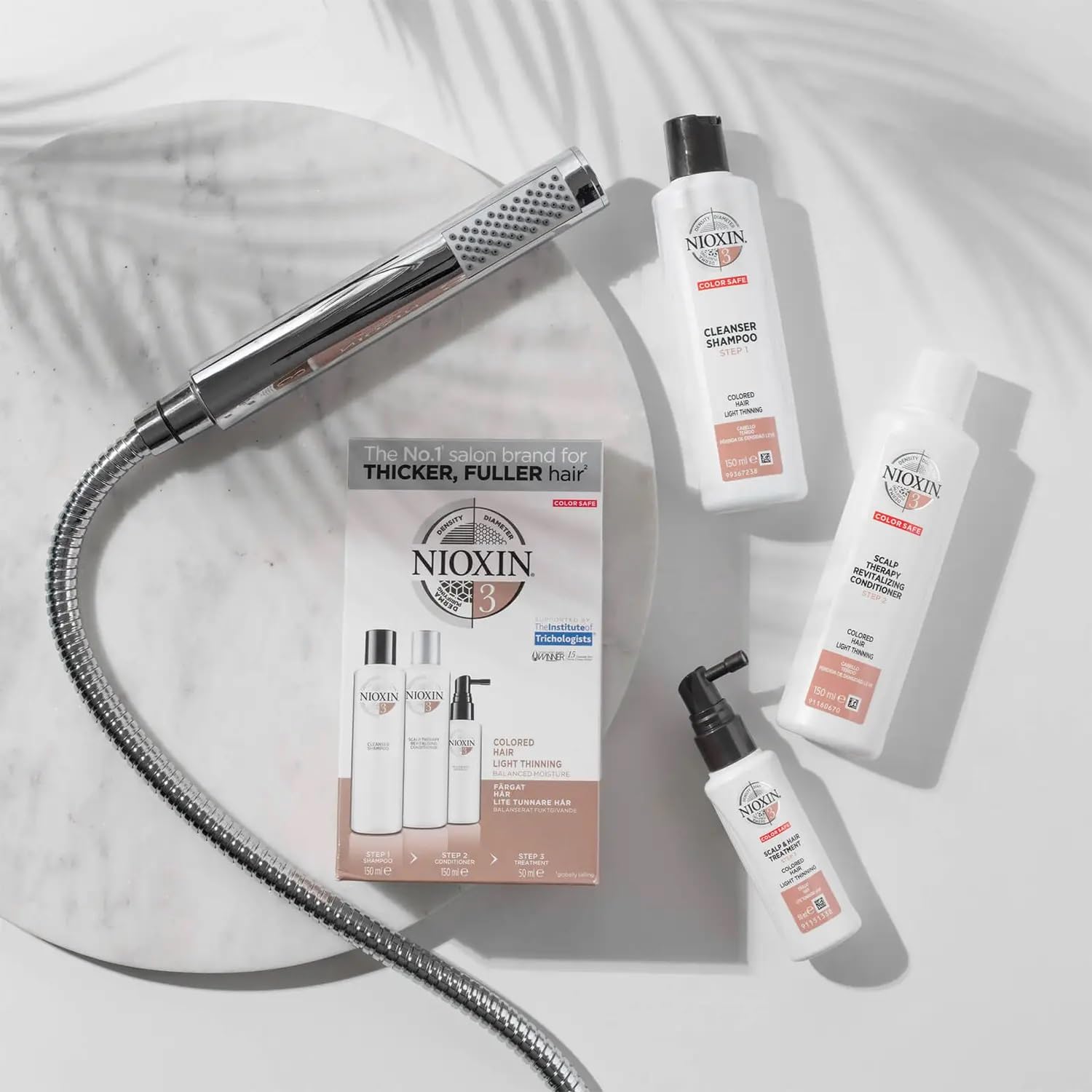 Nioxin Sistema 3, Cabello coloreado ligeramente debilitado, Champu+Acondionador+Tratamiento