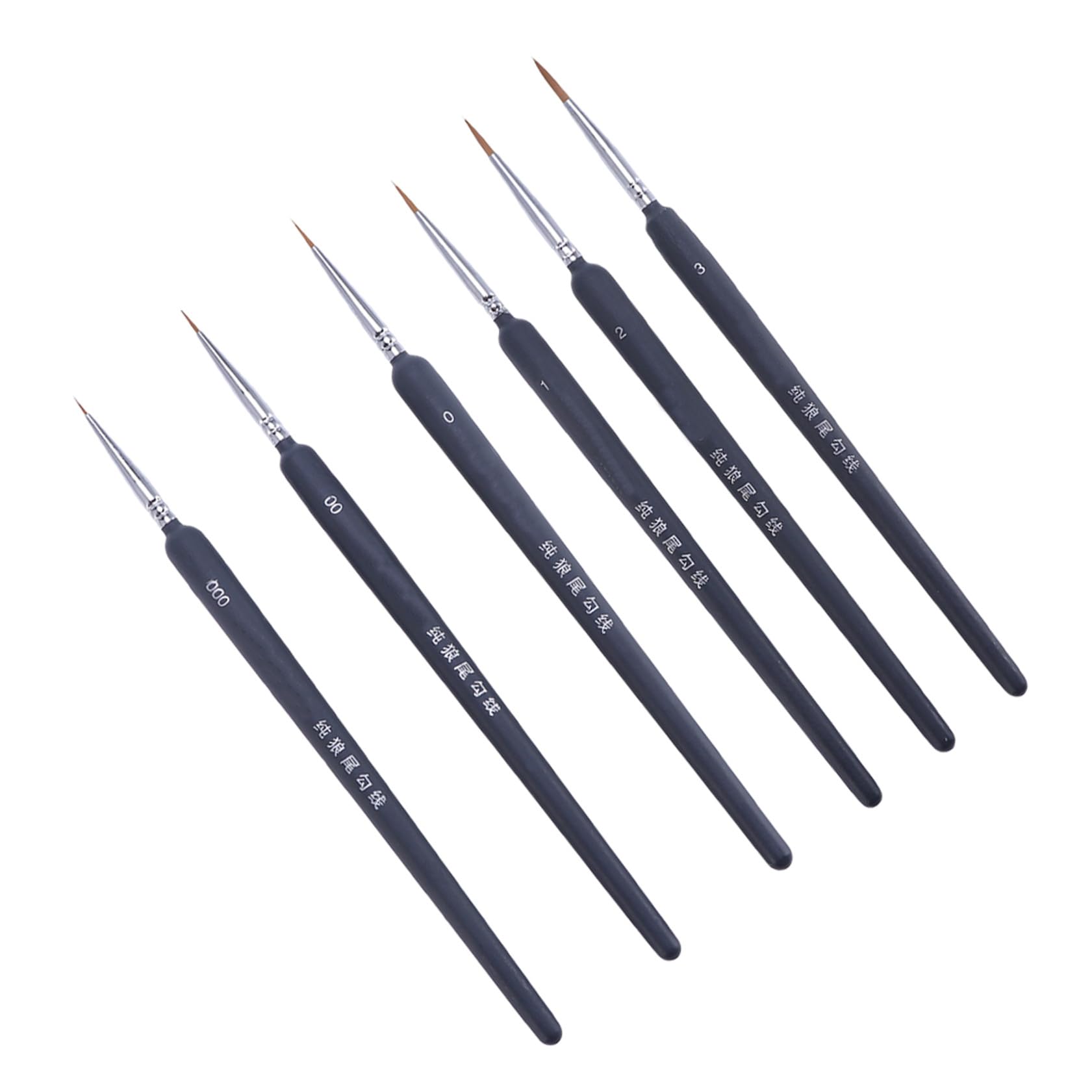 HOMSFOU Juego de 6 Pinceles de Acuarela y Óleo Pelo de Comadreja para Dibujo Lineal, Fácil de Limpiar y Apto para Principiantes y Niños