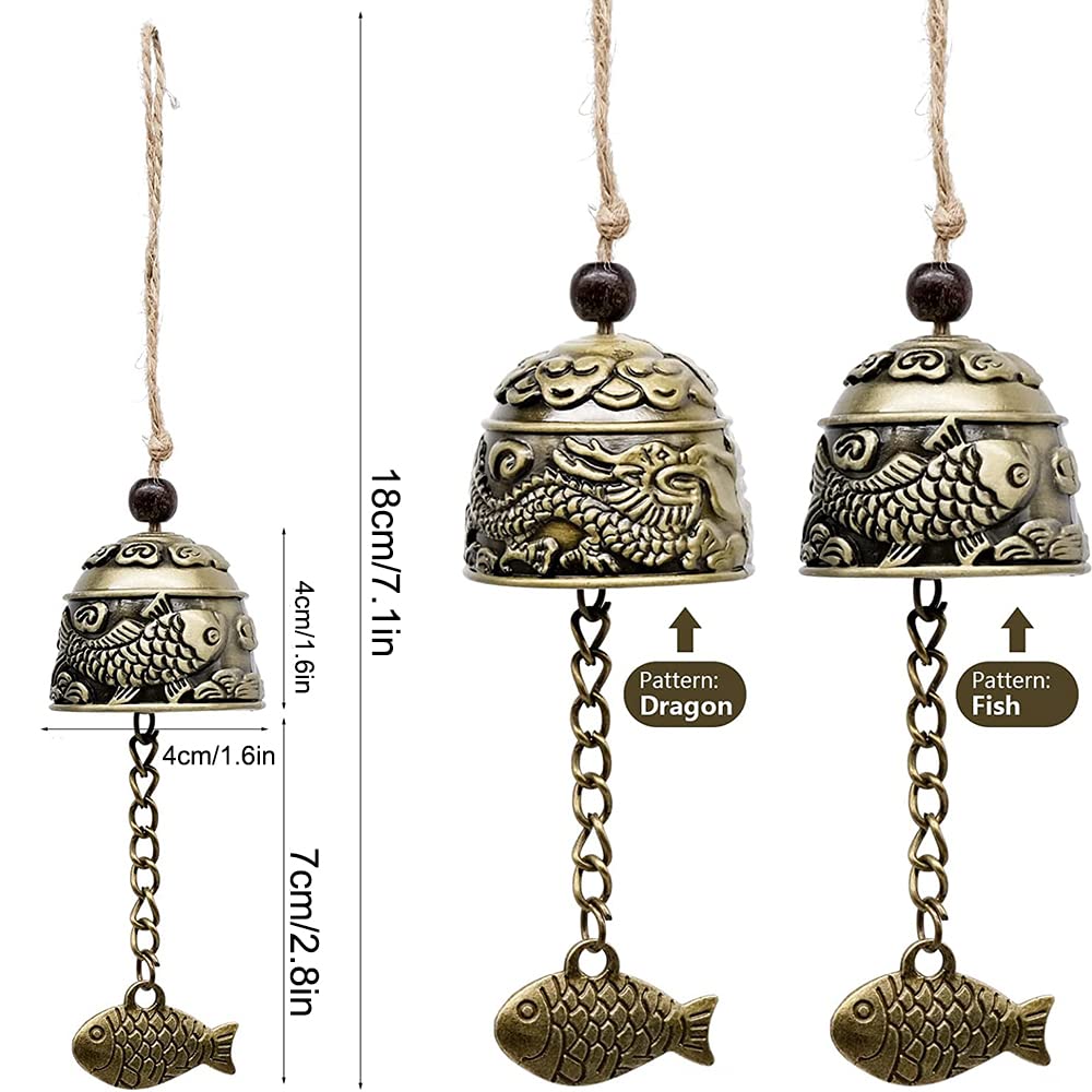 3 Pezzi Campana Appendere Vintage, Campanella a Vento, Windchime Vintage Campane, Vintage Wind Chimes Campana, Campana Feng Shui da Giardino, per Giardino di casa Hanging Good Luck Blessing