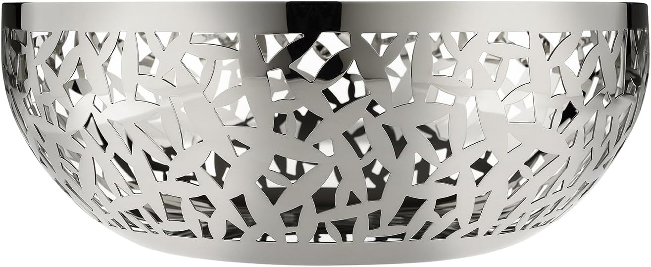 Alessi MSA04/29 Cactus Decorated Fruit Bowl, 18/10 Stainless Steel, Mirror Polished, 29 cm