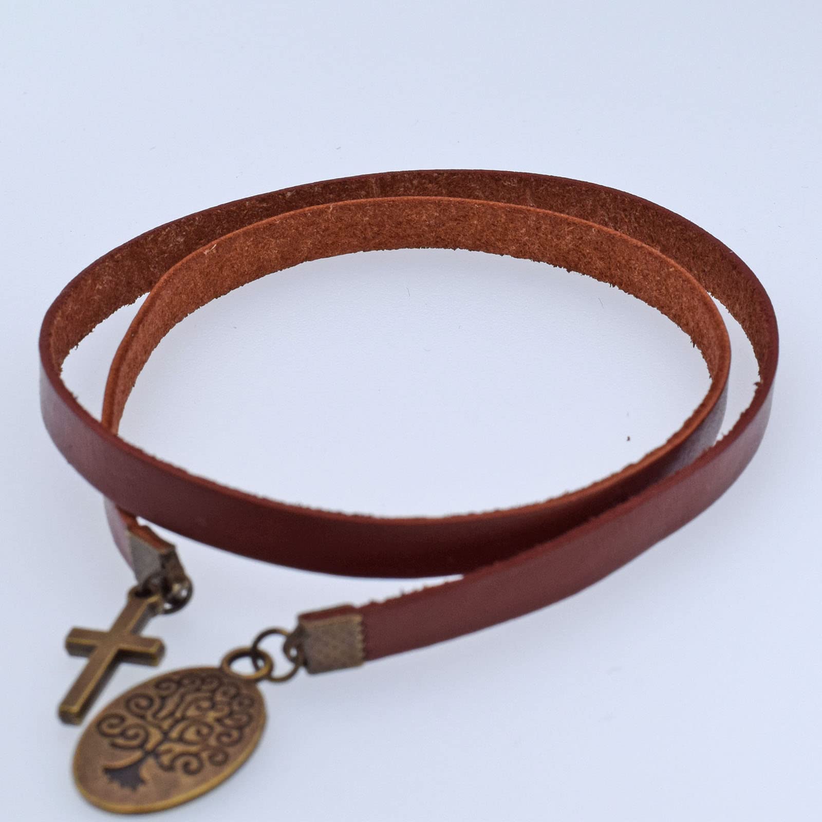 BLBMH Lesezeichen aus echtem Leder, Bibelband, Lesezeichen, Baum des Lebens, Kreuz, christliche Geschenke für Frauen und Männer, Buchliebhaber, LB1