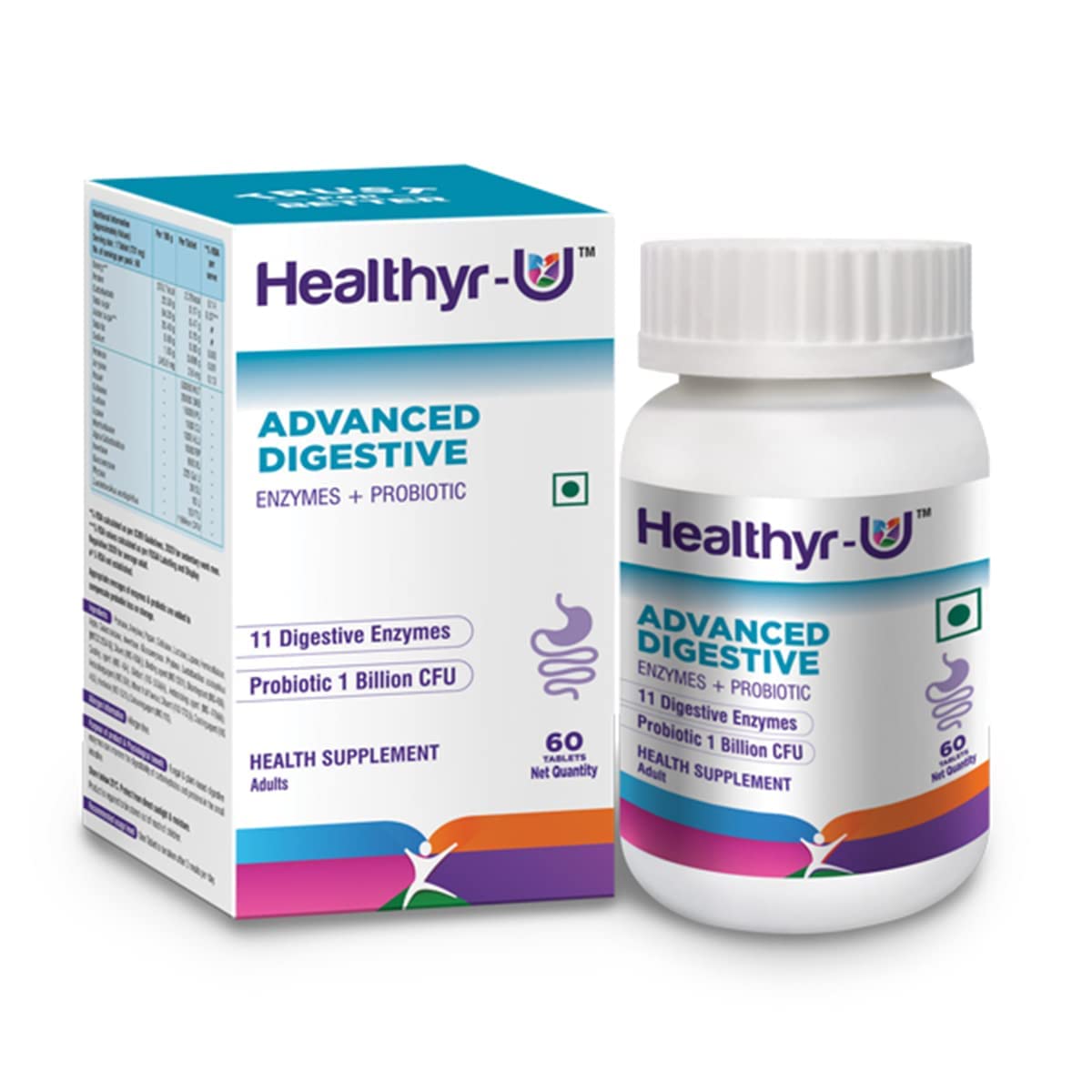 Healthyr-U Advanced Digestive Enzymes with Probiotic | Multienzymes for Digestive Support | 11 Unique Digestive Enzymes | Gut Health Supplement | 30 Tablets (B0D8KRSS5T) Amazon Price History, Amazon Price Tracker
