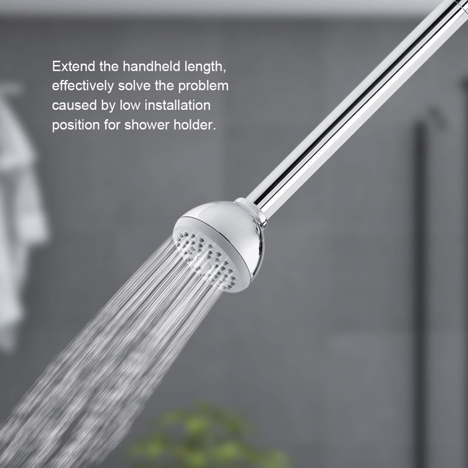 HarJue Bras D'extension De Pommeau De Douche, Rallonge De Sortie D'eau - Abaisse L'existant, Extension De Tuyau De Douche Pour Salle De Bain, Fabriquée En Acier Inoxydable Massif (20,3 Cm, Finition