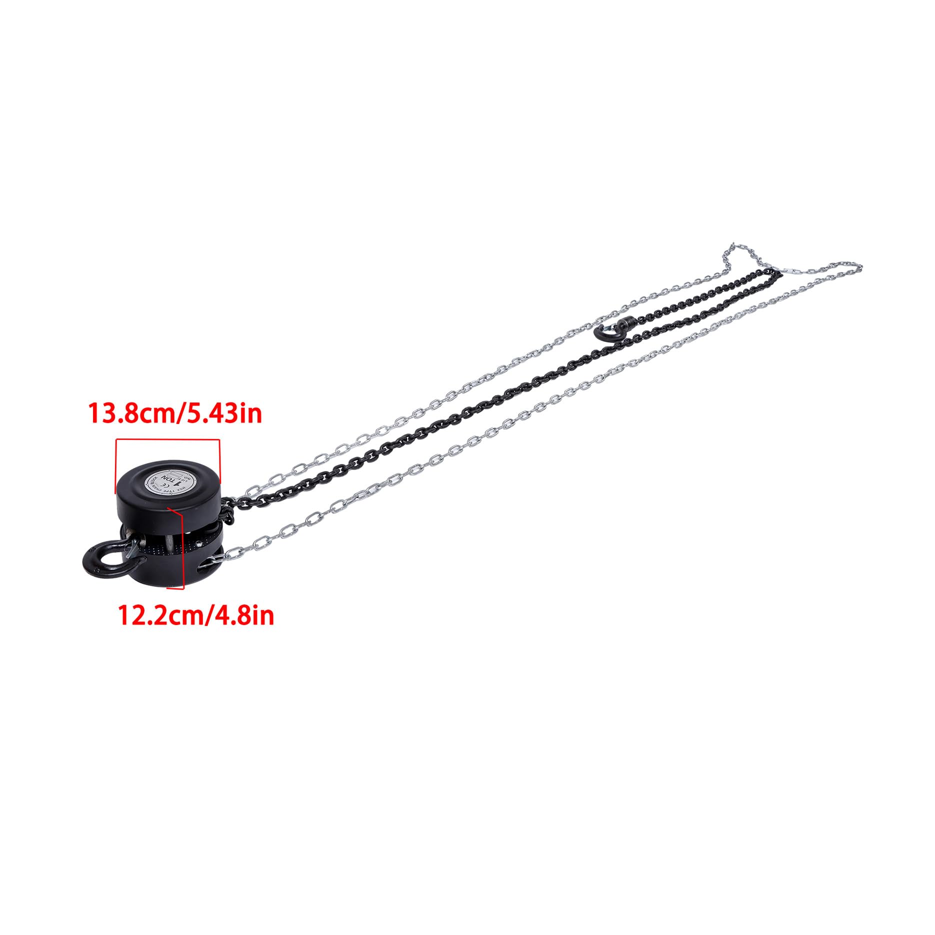 LiGuVCY 1Ton/2000 lbs Manual Chain Hoist Capacity 10 Lift 2 Hooks Manual Hand Lift Steel Chain Block Hoist