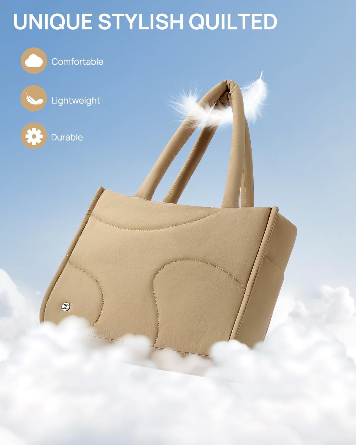 Telena Tote Bag for Women Puffer Bags Quilted Carryall Shoulder Handbag Lightweight for Travel Work Gym - Image 5