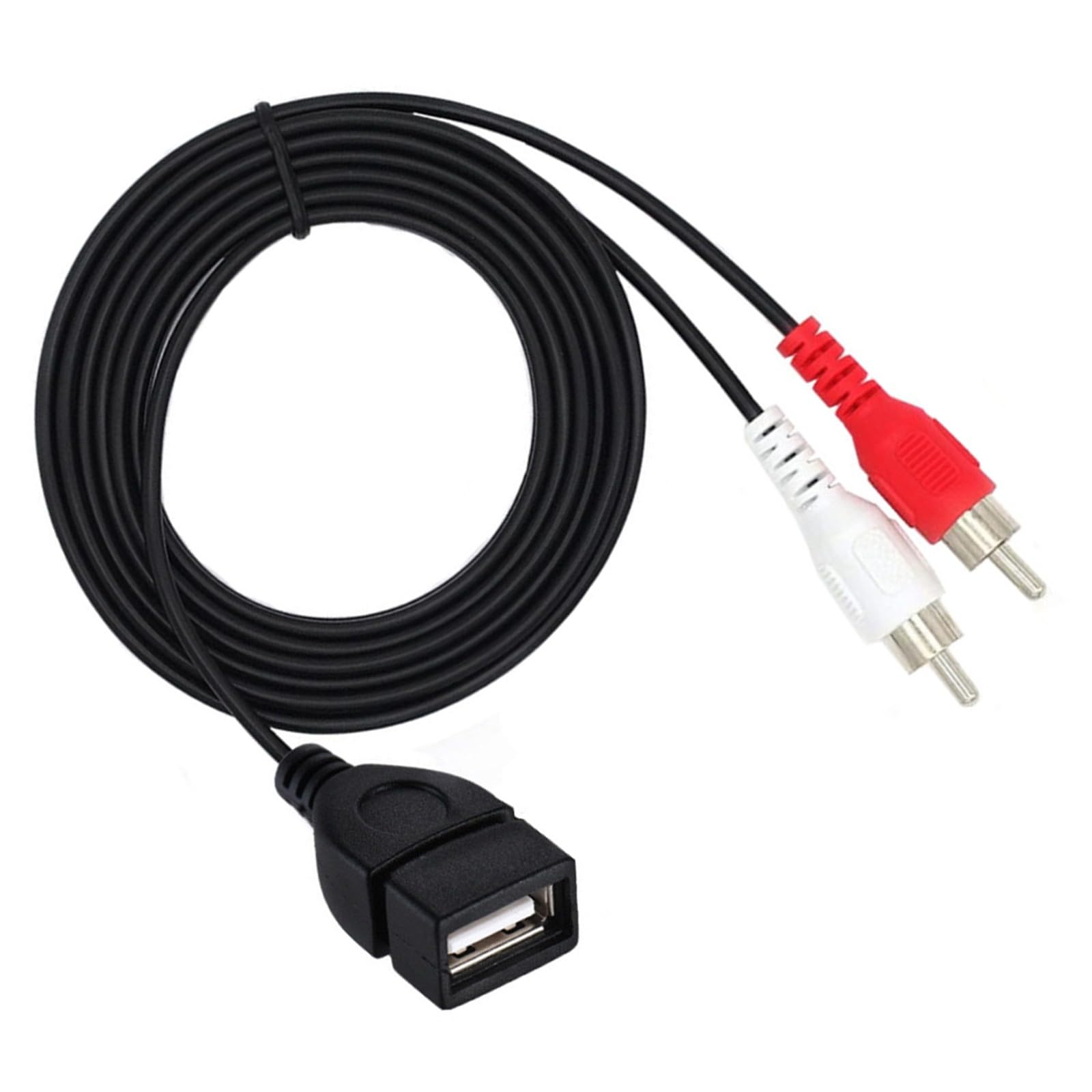 Cable USB Hembra A 2 RCA Macho, Adaptador De Audio Para TV, HDTV Y Consolas, Conectores Chapados En Oro