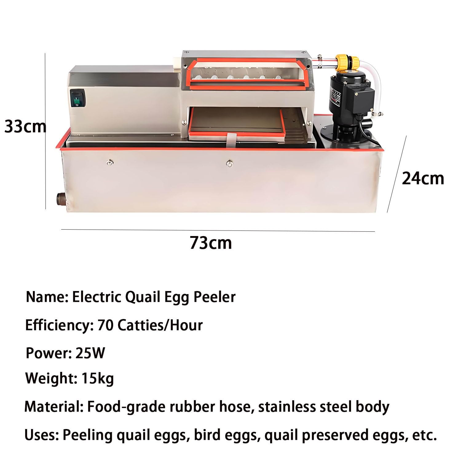MáQuina Peladora EléCtrica Comercial de Huevos de Codorniz,para PáJaros y Huevos en Conserva Desgranadora Automática con Pulverizador de Agua