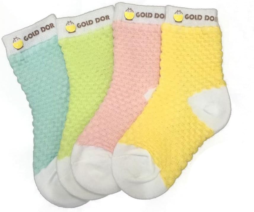 FlyingP 4Pairs Unisex Baby Boys Girls Toddler Ankle Socks Soft No-Show Crew Boat Socks Stretch Knit Footsocks sneakers (6-12 months)