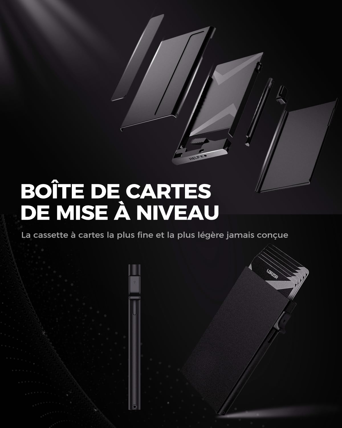 LORZOR® Portefeuille pour Homme en Cuir Véritable, Porte Carte Homme avec RFID, Porte Monnaie pour 10 Cartes, avec Compartiment pour Espèces et Poche à Monnaie