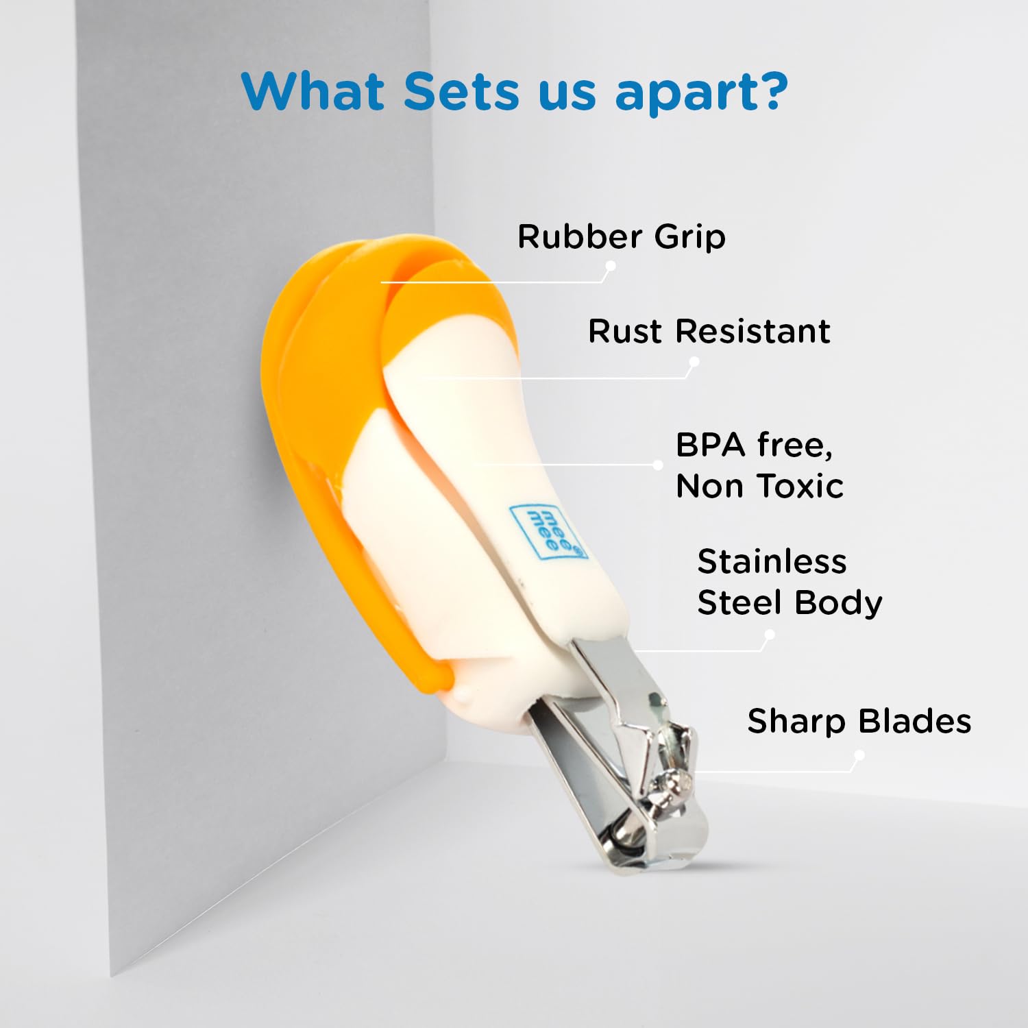 Mee Mee Gentle Nail Clipper with Magnifier (White/Orange) - Image 7 thumbnail