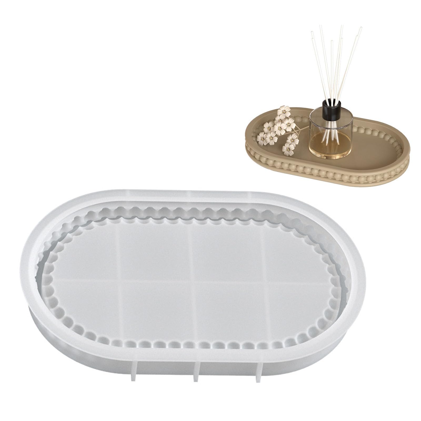 Flexible Silicone Oval Plate Tray with Sturdy Feature Designs Craft Supplies for Household Use and Special Occasions Oval PlateTray