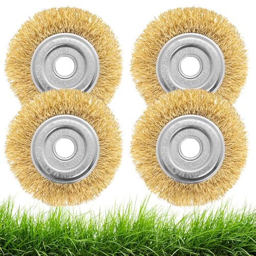 HIULLEN 4 stuks onkruidborstel voor bosmaaier, 12mm universele wildkruidborstel Compatibel met Gloria Multibrush en andere draadborstels, Weedbrush accessoires voor het verwijderen van onkruid en mos