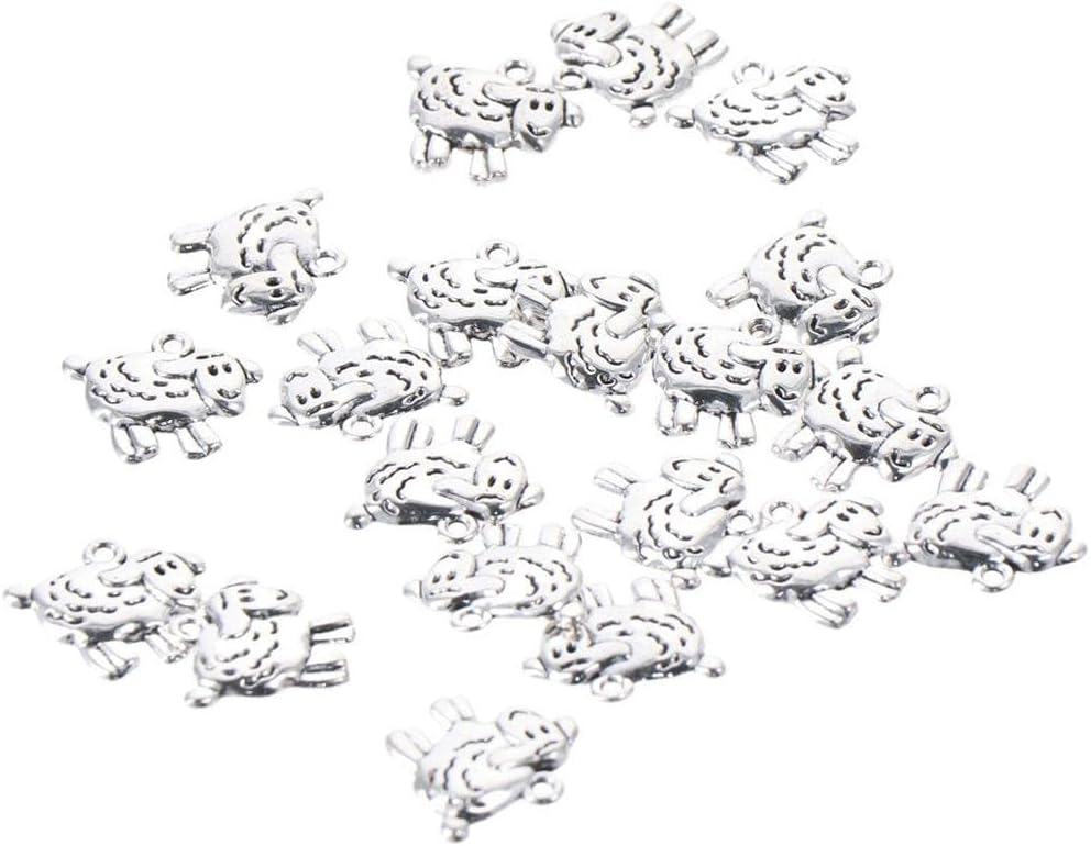 20Pcs Sheep Stainless Steel Charms Pendants Antique Silver Cute Sheep Pendant 0.7inch Mini Animal Shape Dangle for Jewelry Making Necklace Bracelet Earring Accessories - Image 5