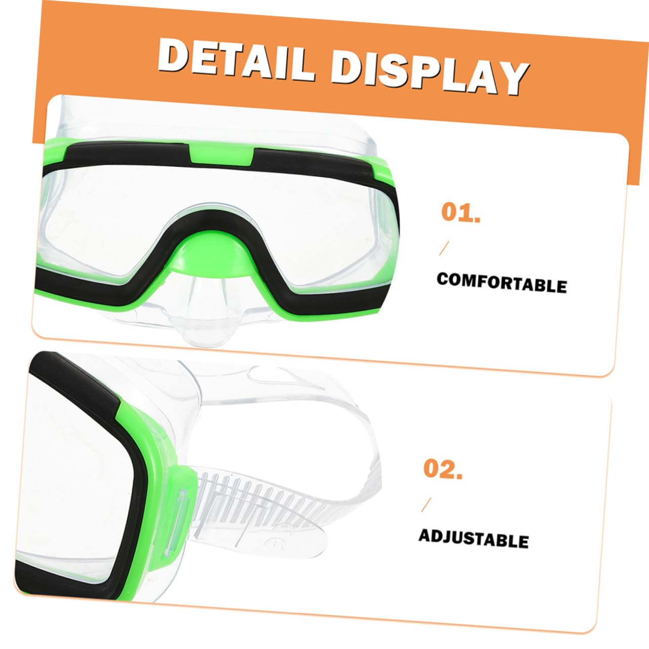ULTECHNOVO Gafas de Buceo para Snorkel Portátil Equipo de Snorkel Compacto Gafas de Buceo Protector Nasal para Nadar Playa