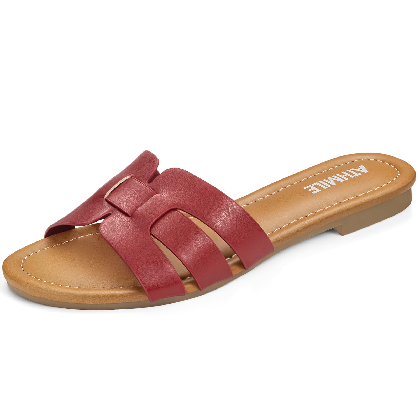 ATHMILE Sandals for Women 2025 Vacation Womens Sandals Dressy Summer Flats Sandals Women Slides for Party Wedding Beach