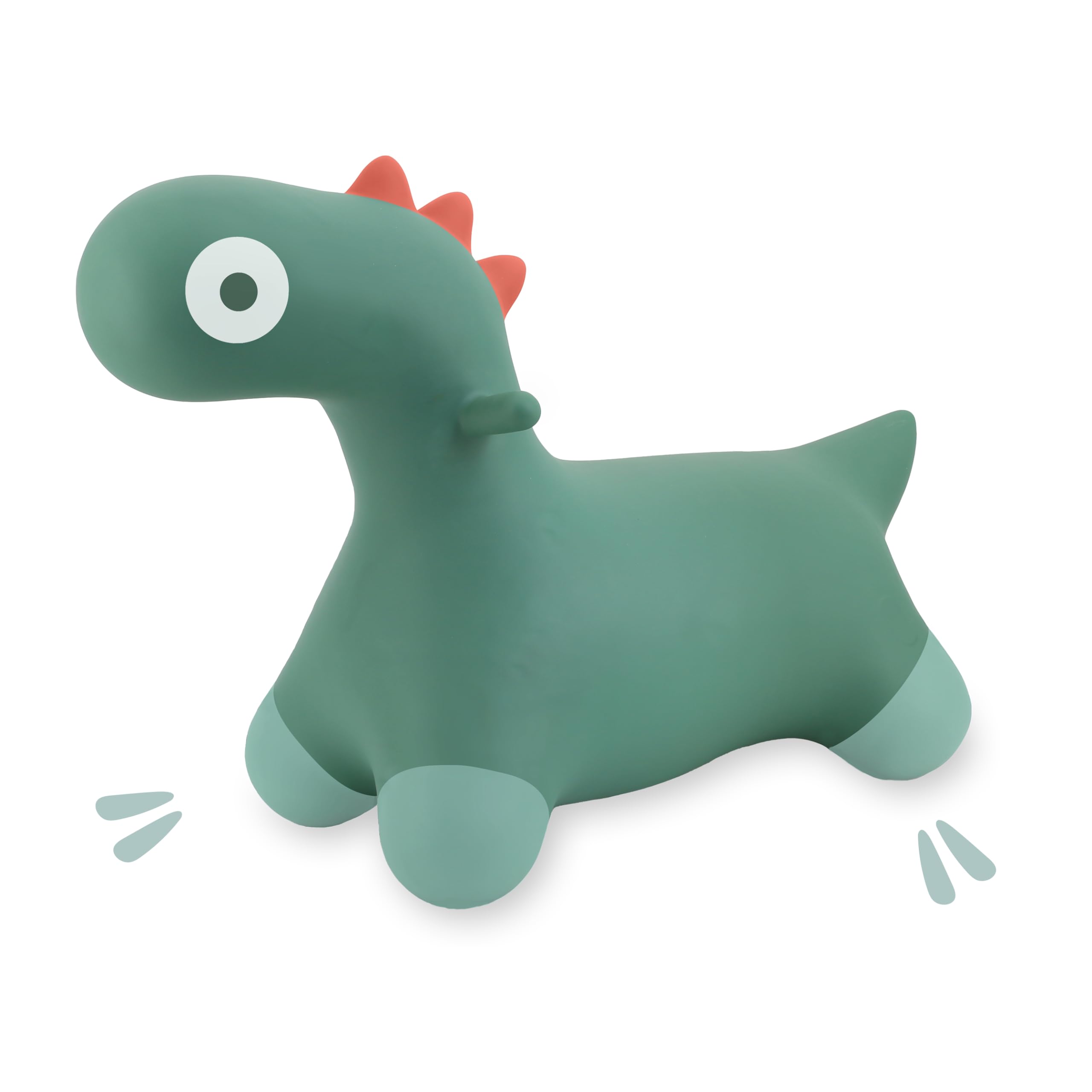 QUUT Hoppi Dino Sauteur - Juguete inflable (verde jardín) - exterior e interior - Diseño - Bomba incluida - Regalo - a partir de 18 meses