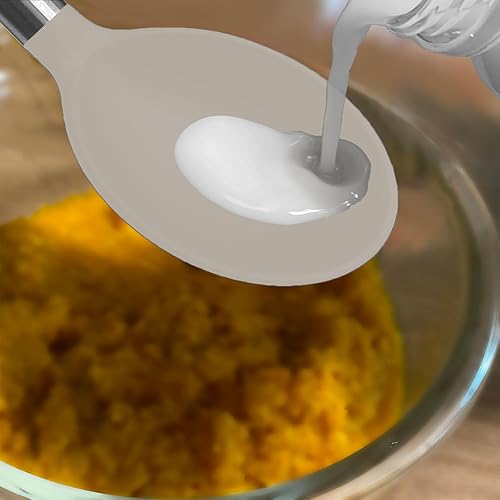 Miniatura 9 de Espátula de silicona y cuchara de cocina, paquete de 5 utensilios de cocina antiadherentes para la cocina, espátulas y cucharas sólidas y ranuradas