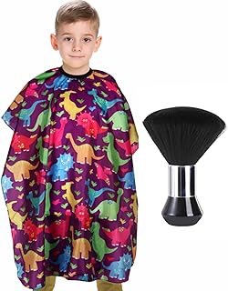 Kids Barber Cape with Neck Duster Brush, Professional Salon Hair Cutting...