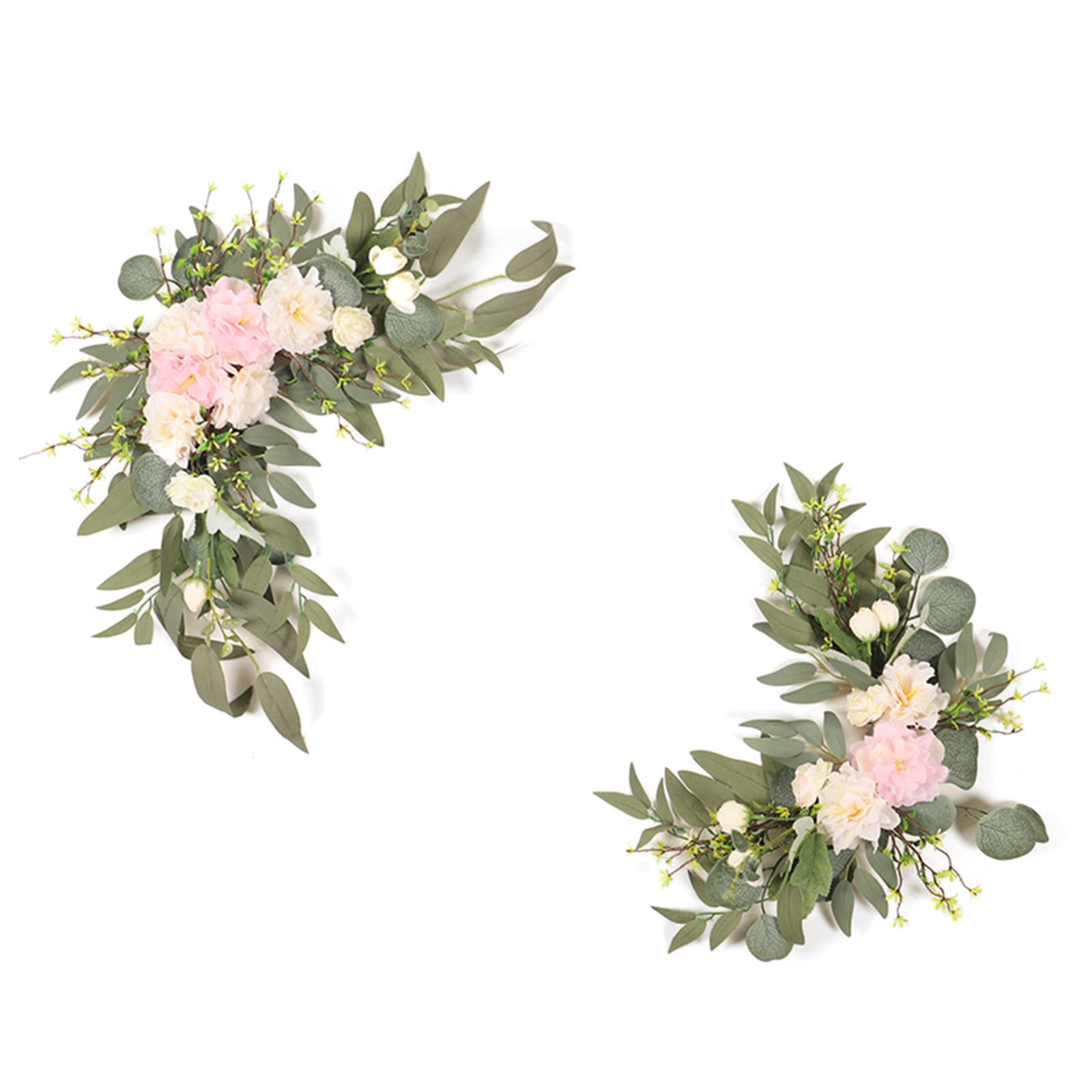 Keebgyy Artificial Wedding Arch Flower, Artificial Floral Swags Green Leaves Rose Peony/Sunflower Floral Arrangement for Wedding Ceremony Reception Backdrop Decor