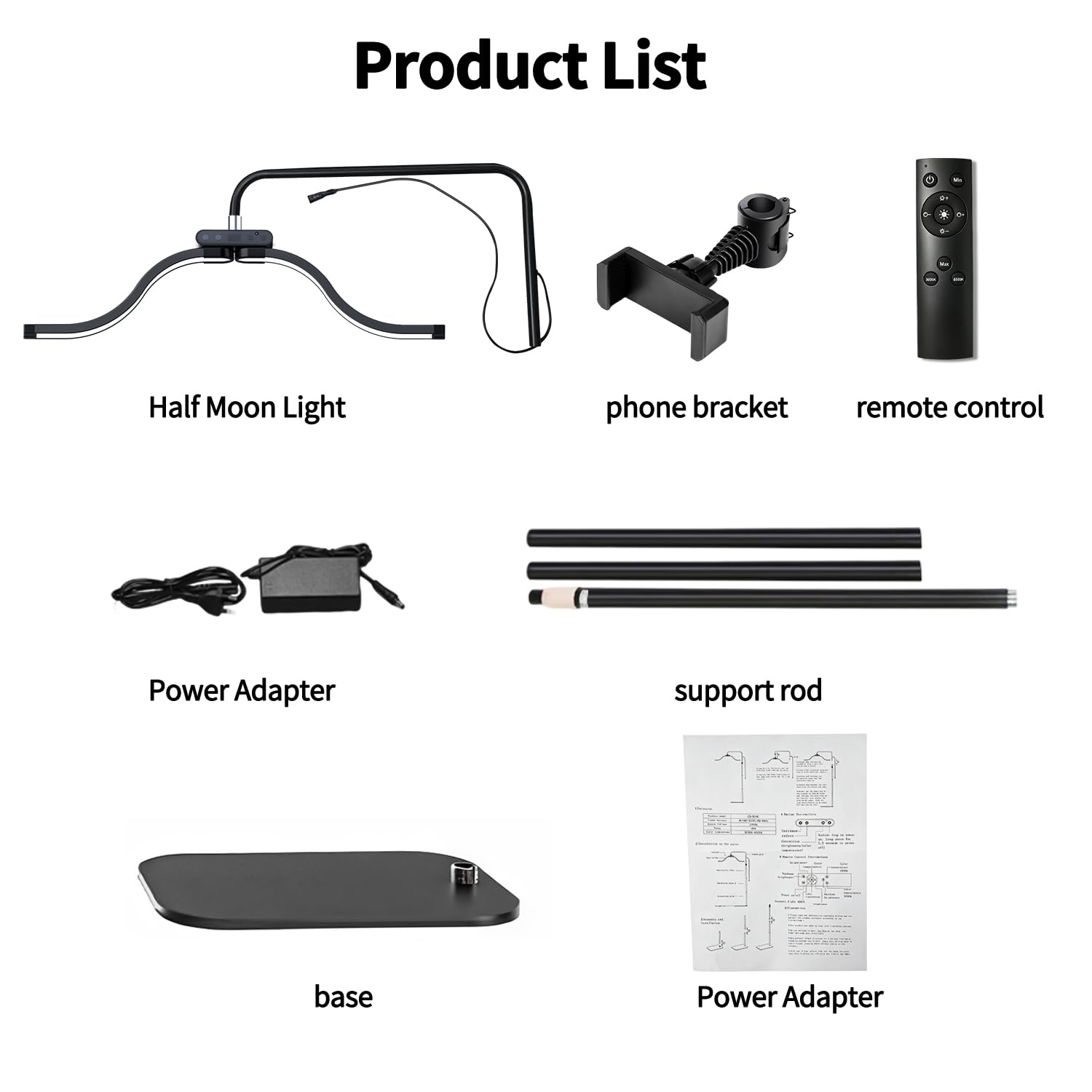 Wolken Halbmond Lampe Wimpern Lampe für Wimpernverlängerungen mit Telefonhalter, Tätowierer, Nageltechniker – kühle, LED Beauty-Ringlicht Warme Lamp mit Einstellbarer Helligkeit und Höhe