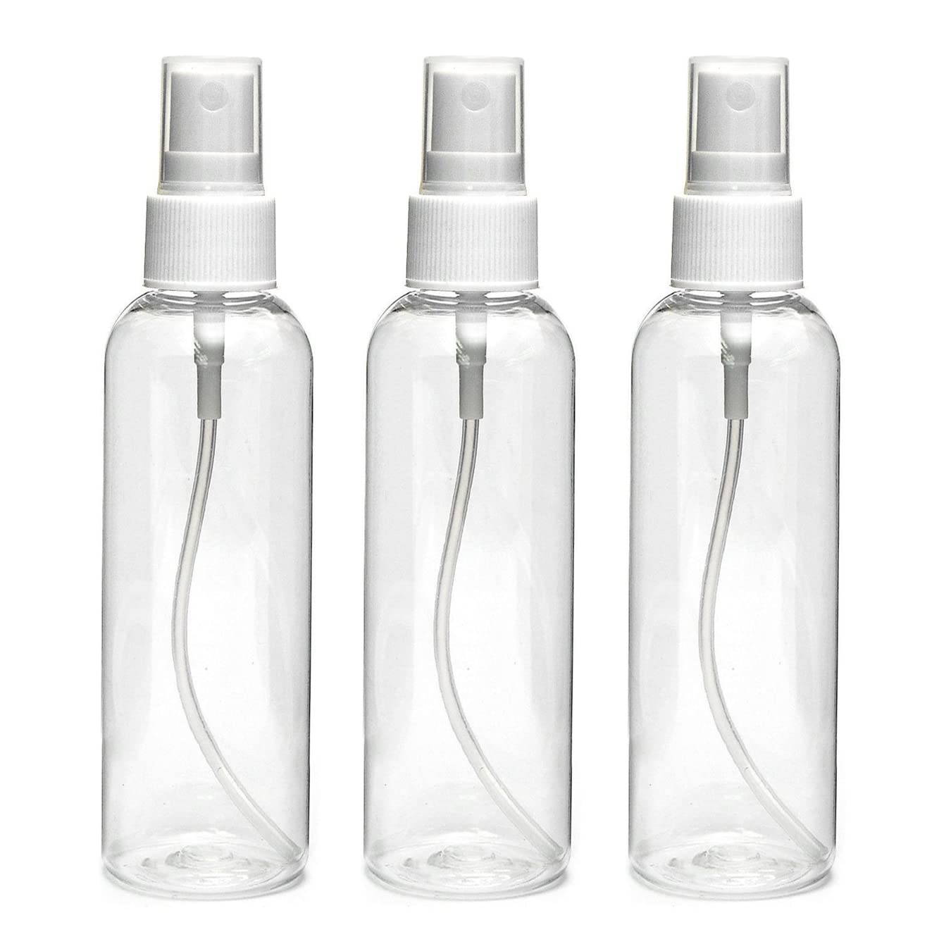 nsb herbals 100 ml Transparent Plastic Empty Refillable Reusable Fine Mist Spray Bottle Container For Sanitizer, Perfume, Rose Water, Travel, Home Care, Other Diy (Pack Of 3)