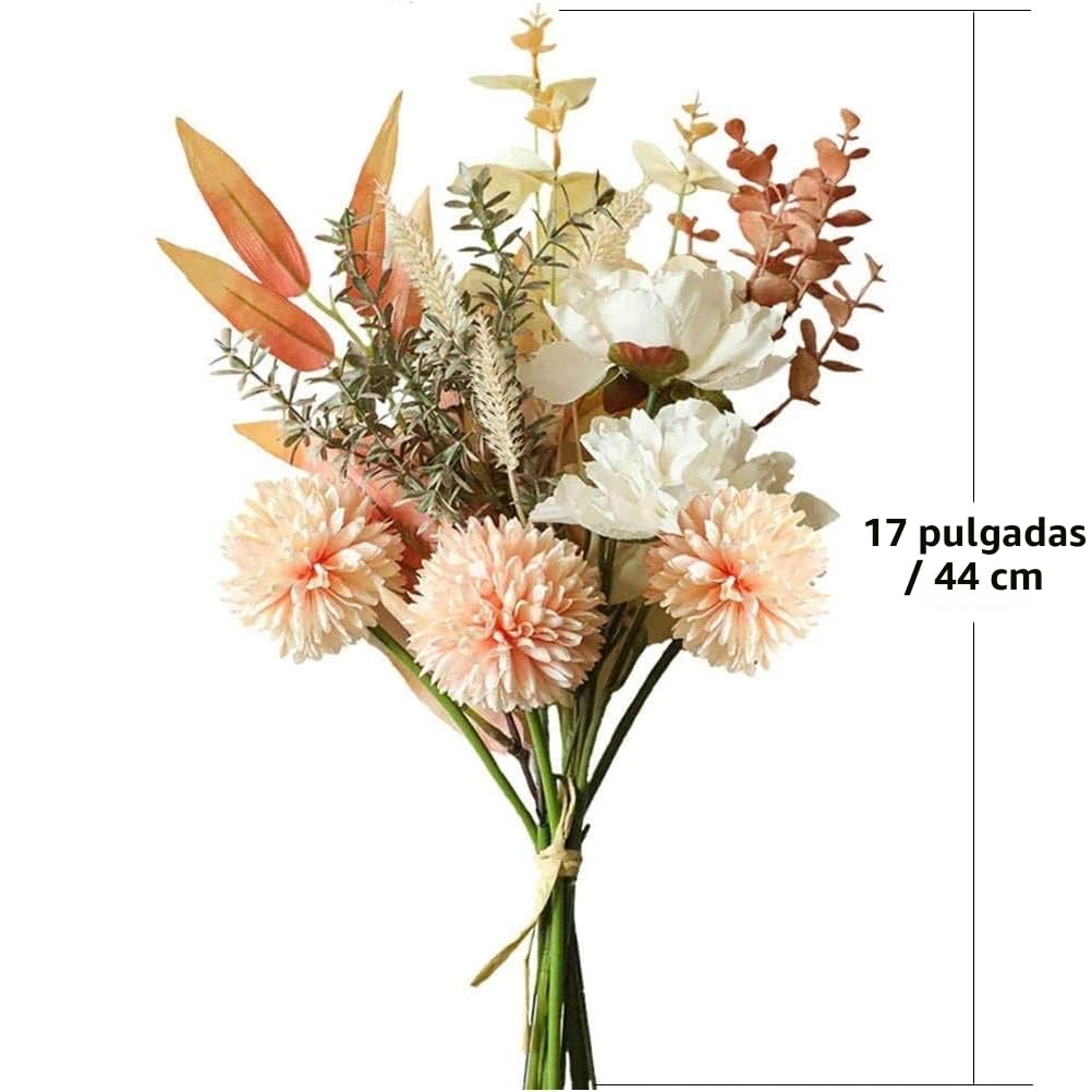Flores Artificiales Flor Falsa Seda Ramo Hortensias Artificiales Plantas Flores e Seda Decoración para Boda Arreglos Florales Pieza Central (Champán)