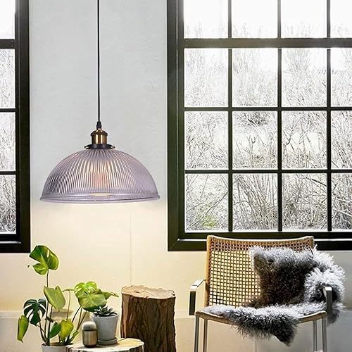 Miniatura 2 de Luces colgantes doradas de mediados de siglo, lámpara colgante de cúpula nórdica con pantalla de vidrio transparente, cable ajustable de latón