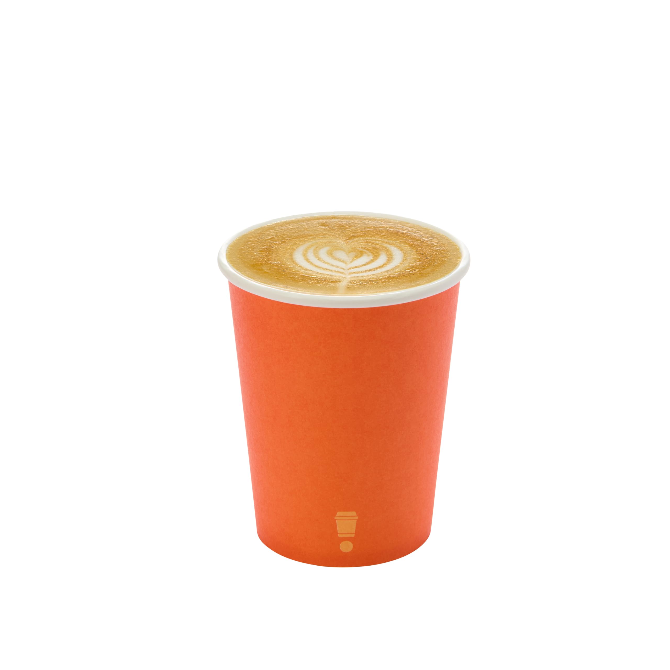 London Coffee Cups 12oz Orange Disposable Paper Cups with Lids, 200 Pack