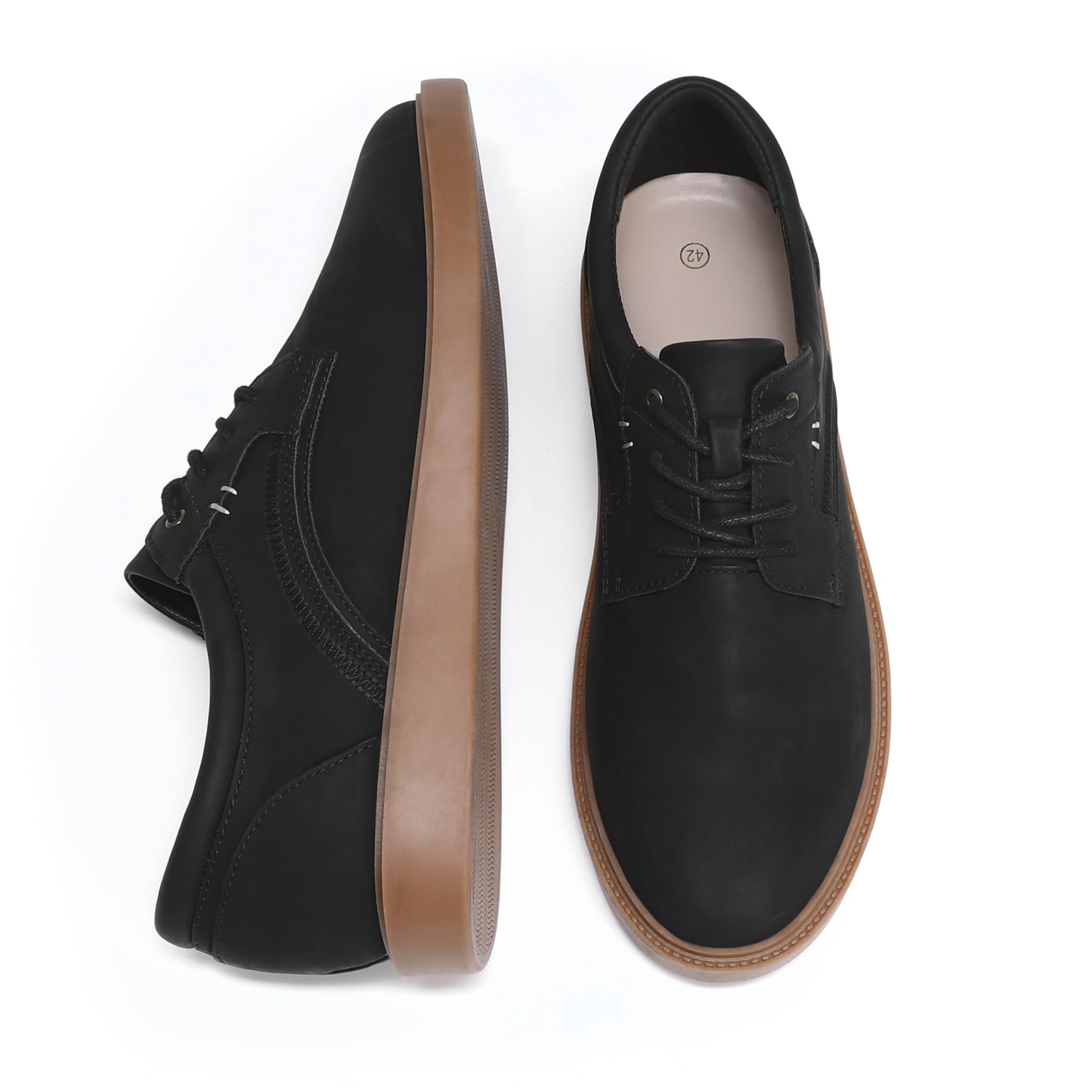 Allthemen Herren Anzugschuhe Bequem Freizeitschuhe Leder Schnürhalbschuhe Casual Lederschuhe Sneaker Business