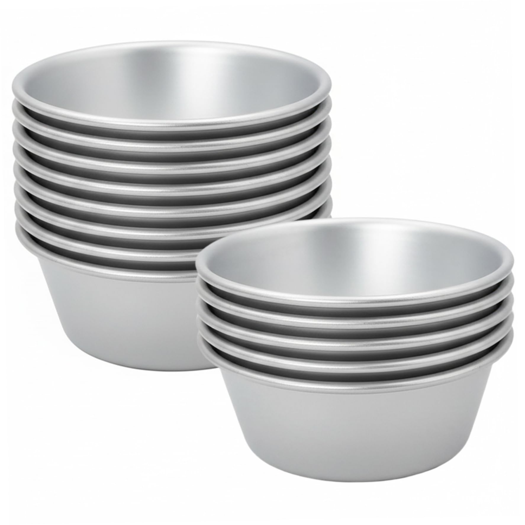 Moules à gâteaux en aluminium réutilisables pour Puto et desserts vapeur (Lot de 12)