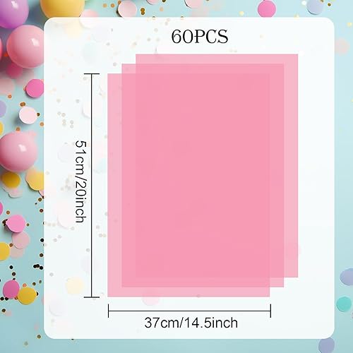 Miniatura 2 de Morcheiong 60 hojas de papel de seda rosa para envolver regalos, papel de seda a granel para manualidades, manualidades, floral, cumpleaños, día de
