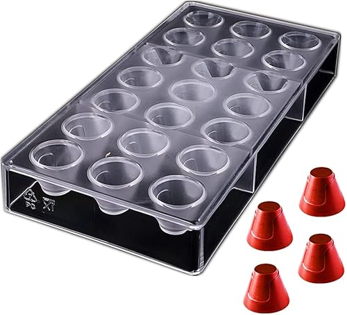 LoBake 21 cavidades de diámetro 1.2 in forma de cono de policarbonato PC chocolate molde caramelo cubo de hielo molde Sugarcraft moldes DIY hornear