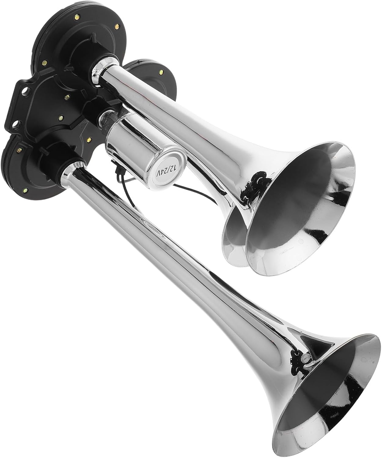 Train Horn Kit for Trucks and Cars 12/24v Three Trumpet Air Horn with M8 Fitting White Heavy Duty for Truck Accessories