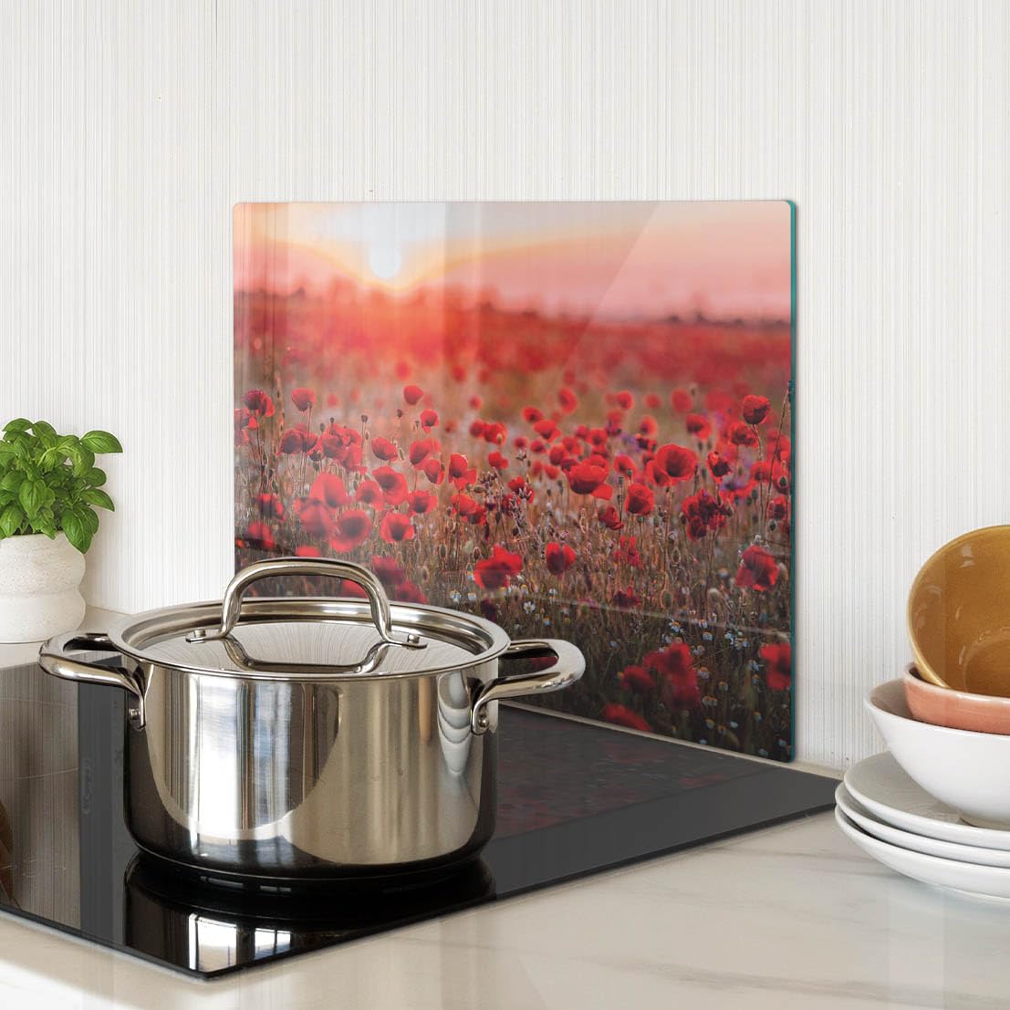 Modello termoresistente: Tagliere in vetro 40x30 cm Campo di papaveri