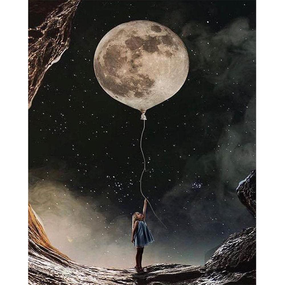 Obra de Arte de Juego de Rompecabezas para Adultos Niña y Luna Puzzle de 1500 Piezas para Adultos Juego de Rompecabezas para Familiar