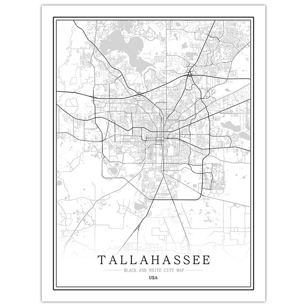 1000 sztuk puzzli dla dorosłych, drewniane puzzle Tallahassee USA City puzzle, klasyczna czarno-biała mapa puzzle, niemożliwe puzzle klasy premium, zabawki zręcznościowe dla całej rodziny, niezwykłe gry wyzwania mózgu