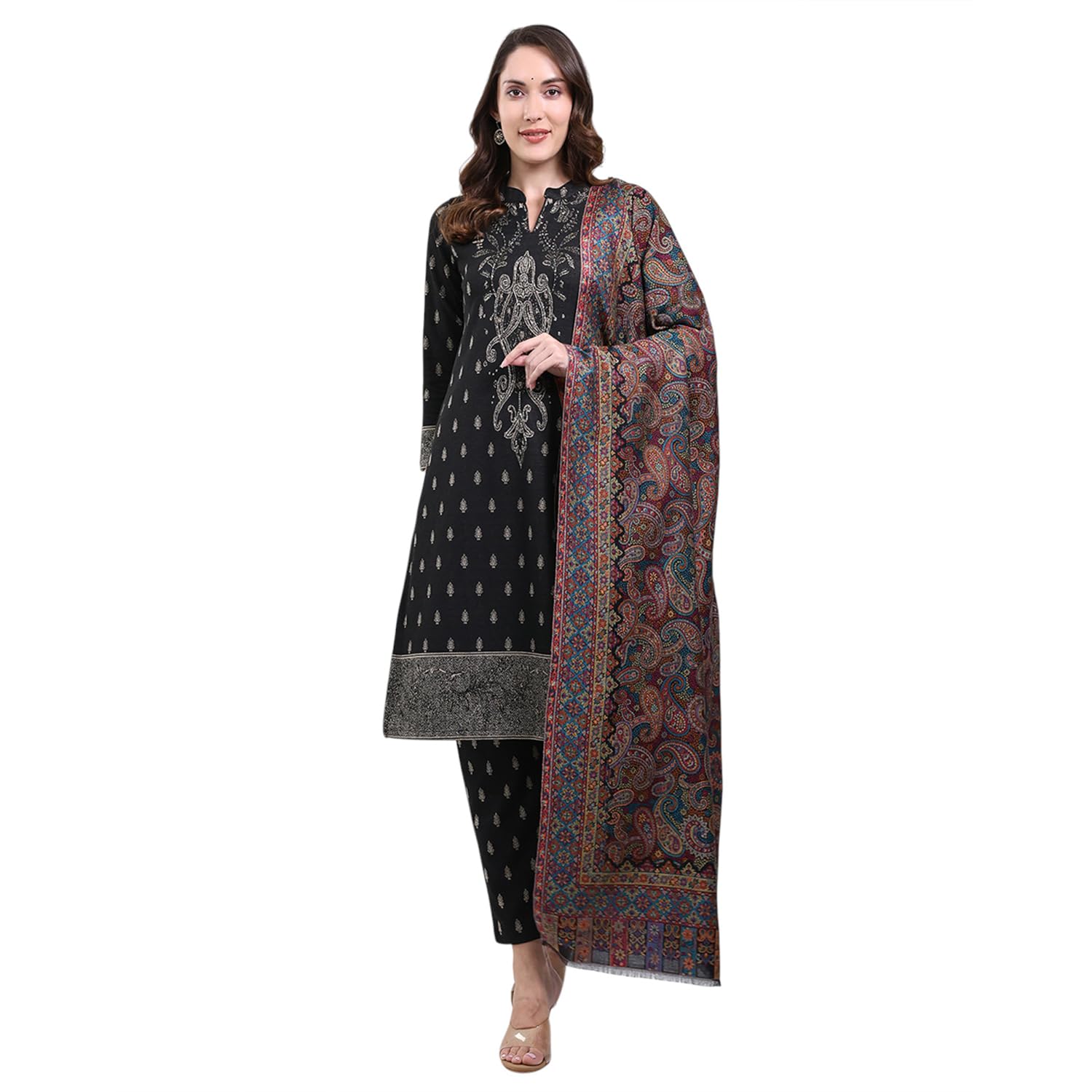 monte carlo Women Woolen Winter Shawl | Soft Warm Stole for Ladies | Elegant Wool Wrap for Cold Weather | Stylish Traditional Winter Wear for Women (Pack Of 1)-picture-23