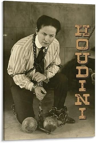 Póster de Harry Houdini de famoso mago de escape de fama mundial, arte mágico para pared, decoración retro, póster de lienzo para decoración de